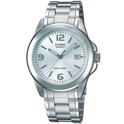 CASIO 時尚都會新風格指針錶-白色 (MTP-1215A-7A )