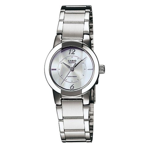 CASIO 氣質典雅獨特折射切面設計女腕錶-白(LTP-1230D-7C)