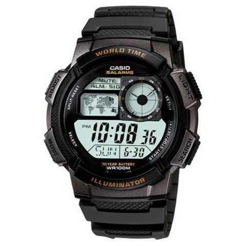 【CASIO】 科技數位電子錶-黑框 (AE-1000W-1A)