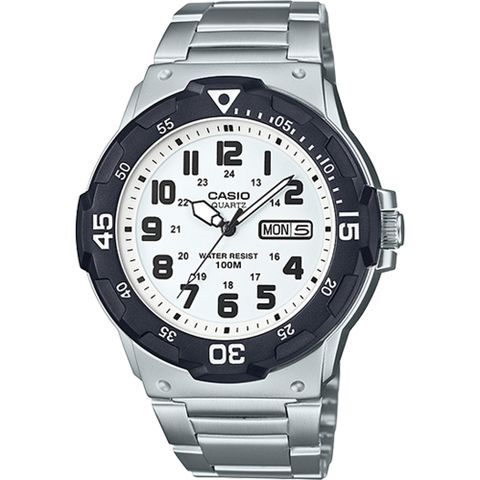 CASIO 卡西歐 潛水風格不鏽鋼腕錶-白面(MRW-200HD-7B)