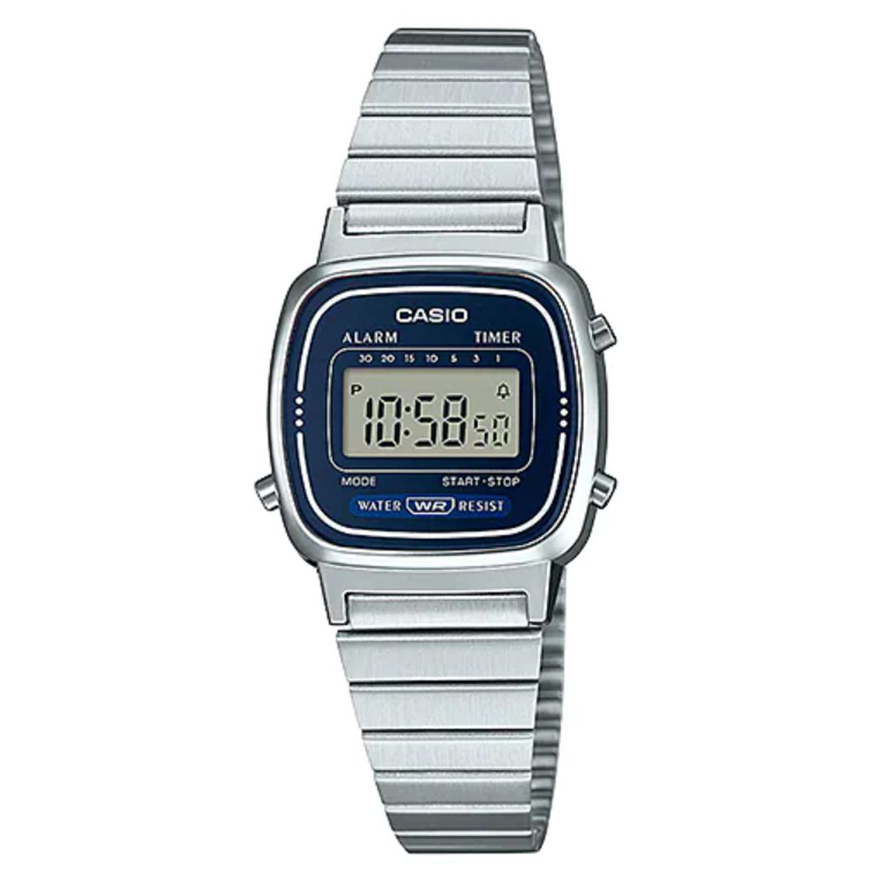 CASIO 卡西歐 復刻時尚數位電子女錶-深藍面 (LA-670WA-2)