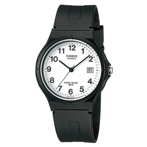 CASIO 超輕薄感時尚指針錶- 數字白面 (MW-59-7B)