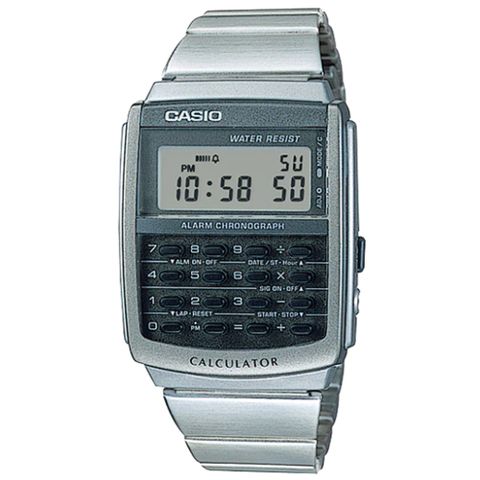【CASIO】成熟白領男士計算機不鏽鋼錶(CA-506-1)