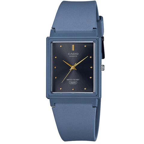 CASIO 超輕巧休閒時尚大地色系列方形數字錶-藍 (MQ-38UC-2A2)