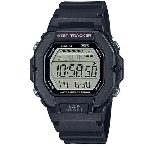 CASIO 卡西歐 簡約舒適大螢幕顯示跑步訓練運動錶-黑(LWS-2200H-1A)