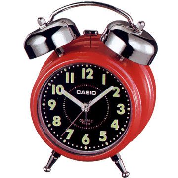 【CASIO 】指針雙響音鬧鐘-紅殼黑面 (TQ-362-4A)
