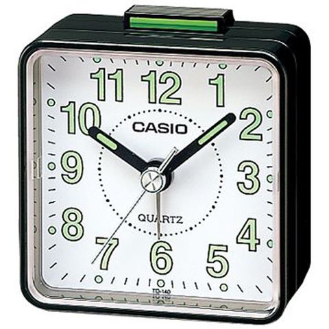 【CASIO 】桌上型指針鬧鐘-白面黑殼 (TQ-140-1)