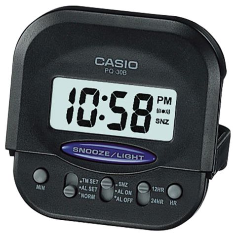 【CASIO 】輕巧型超小旅行用可摺疊鬧鐘(黑)