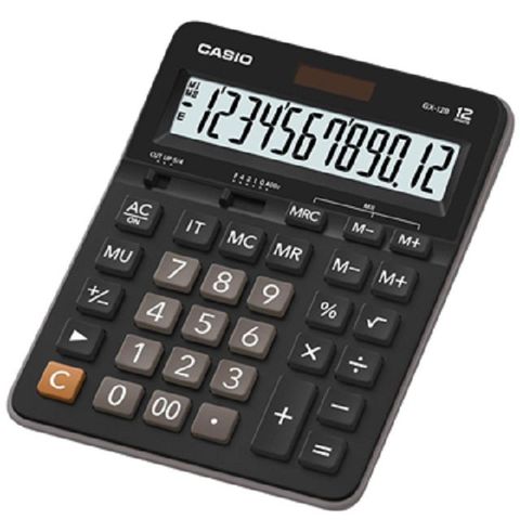 CASIO 卡西歐 12位數商務系列計算機-黑灰-(GX-12B)