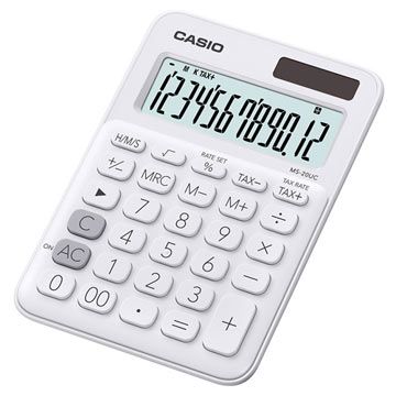 CASIO 卡西歐 12位元甜美馬卡龍色系列計算機-(MS-20UC-WE)牛奶白