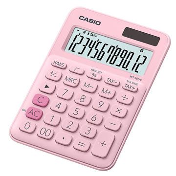 CASIO 卡西歐 12位元甜美馬卡龍色系列計算機-(MS-20UC-PK)草莓粉