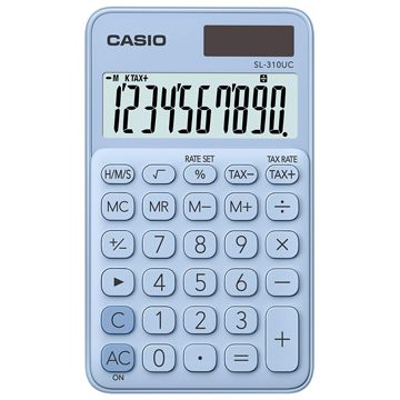 CASIO 卡西歐 10位元浪漫馬卡龍口袋型計算機-蘇打藍 (SL-310UC-LB)