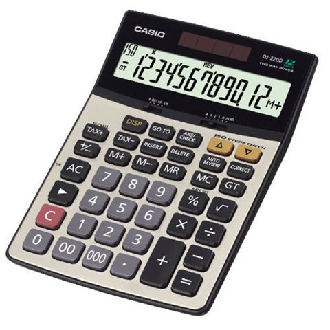 【CASIO】 會計步驟記憶熱門款功能桌上型計算機-(DJ-220D PLUS)