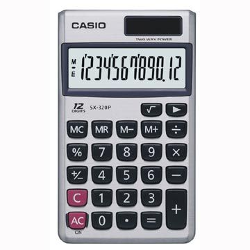【CASIO】12位數國家考試機口袋輕巧型計算機-(SX-320P)