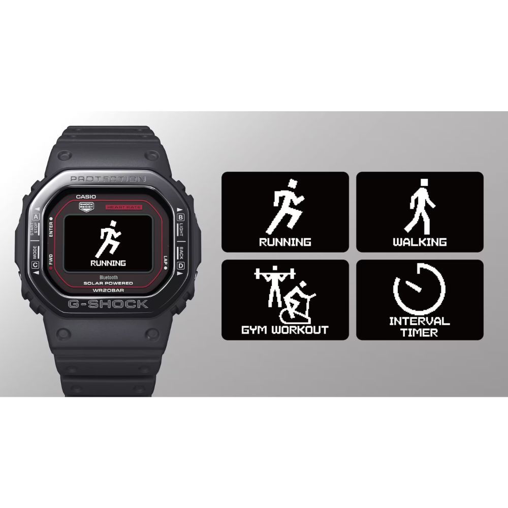 CASIO 卡西歐 G-SHOCK G-SQUAD系列 太陽能 藍牙運動電子錶_黑_DW-H5600MB-1A4_44.5mm
