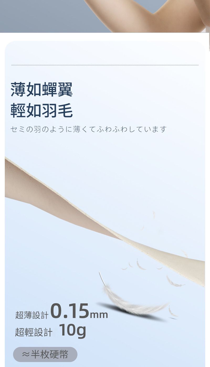 薄如輕如羽毛セミの羽のように薄くてふわふわしています超薄設計 0.15mm超輕設計 10g