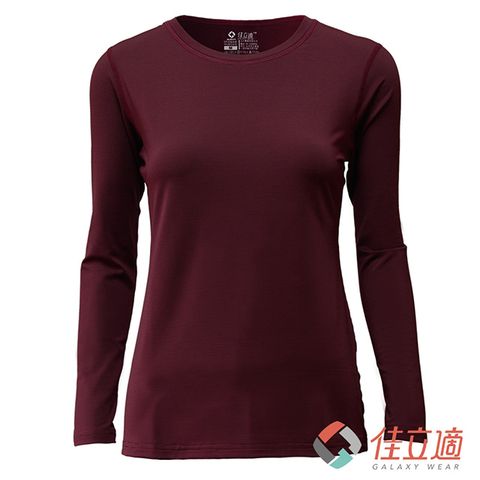 3M-佳立適-升溫蓄熱保暖衣-女圓領-酒紅