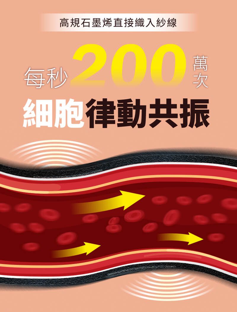 高規石墨烯直接織入紗線 200細胞律動共振