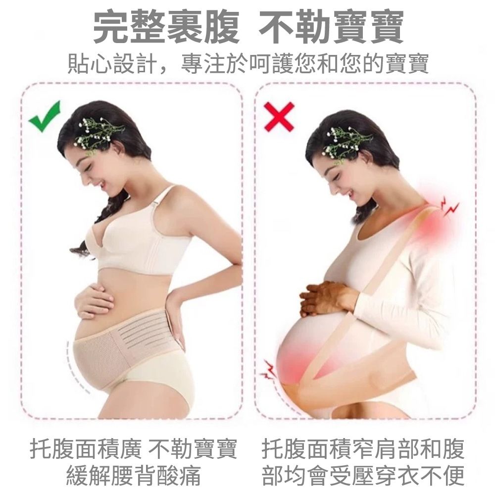  aiebao  孕中期孕前托腹帶 孕媽懷孕後腹帶 孕婦腰背支撐帶 可調節腰部透氣產前護腰帶(產前托腹)