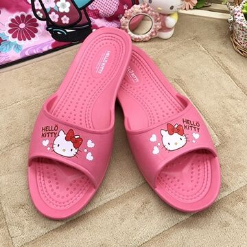 【蘿亞家居】Hello Kitty凱蒂貓室內室外浴室萬用抗滑EVA超輕拖鞋(粉紅色)