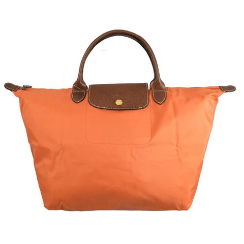 Longchamp Le Pliage 折疊短揹帶肩提包.橘 M #1623