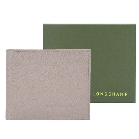 LONGCHAMP LE FOULONNÉ 系列牛皮雙折短夾(斑鳩灰)