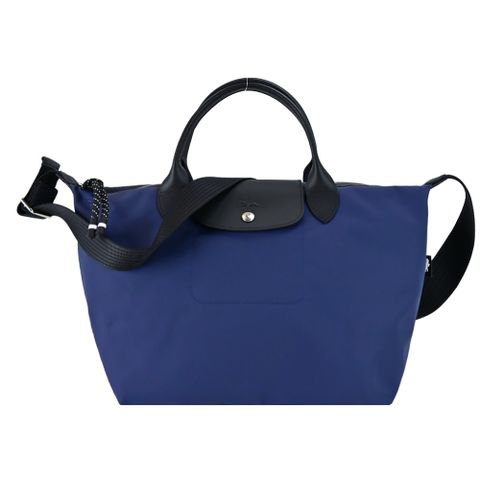LONGCHAMP LE PLIAGE ENERGY系列再生尼龍短把手提/斜背兩用包(中/海軍藍)