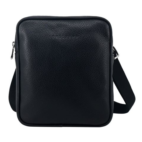 LONGCHAMP LE FOULONN? 系列牛皮方形斜背包(小/黑)