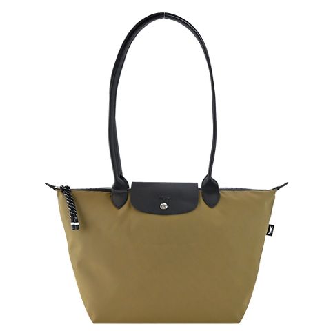 LONGCHAMP LE PLIAGE ENERGY系列再生尼龍長把肩背/斜背包(卡其綠)