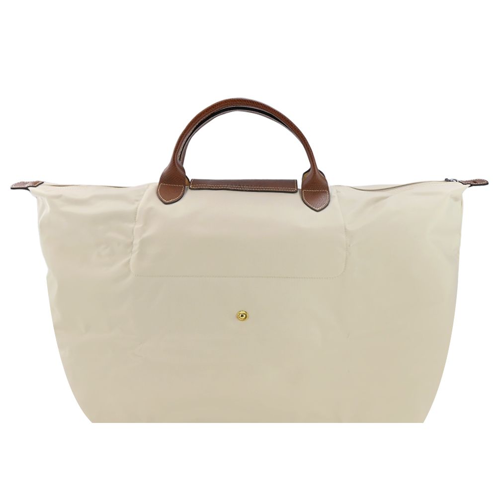 Longchamp LE PLIAGE系列短把再生尼龍摺疊水餃旅行袋(大/奶杏)