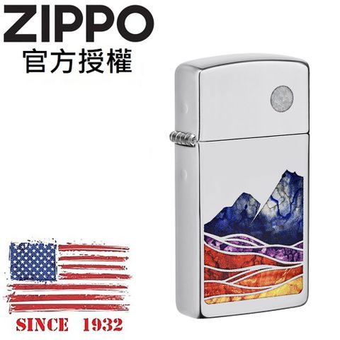 Zippo 【官方授權店】Slim Landscape Design 色彩景觀設計(窄版)防風打火機