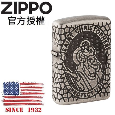 Zippo 【官方授權店】 ArmorR St. Christopher Metal Design 聖克里斯多福(加厚版)防風打火機