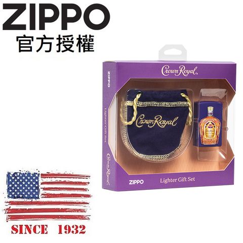 Zippo 【官方授權店】皇冠威士忌聯名款防風打火機布質提包套裝組