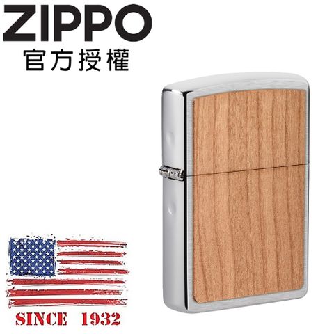 Zippo 【官方授權店】 WOODCHUCK USA Cherry 櫻桃木紋防風打火機