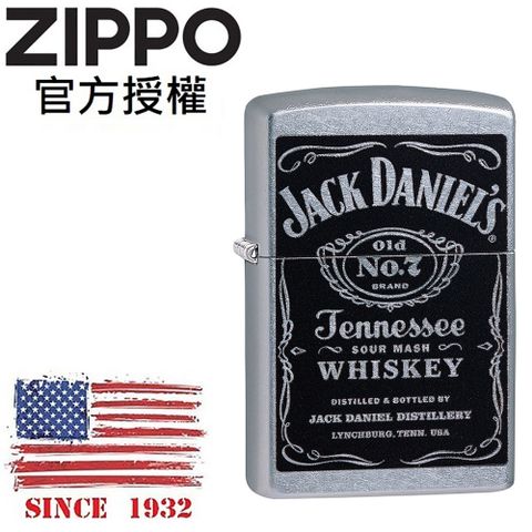 Zippo 【官方授權店】Jack Daniels 傑克丹尼聯名款-復古標章防風打火機