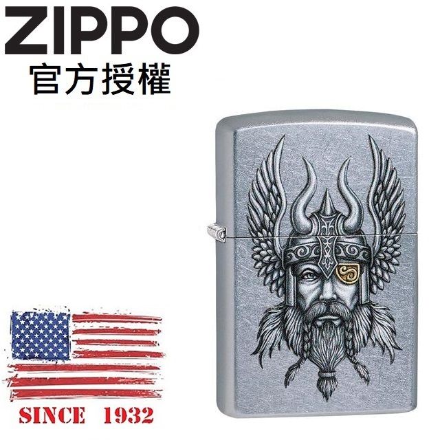 Zippo 【官方授權店】Viking Warrior Design 維京戰士防風打火機