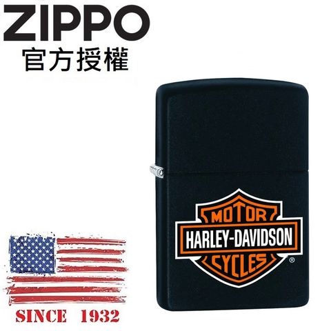 【ZIPPO官方授權店】Harley-Davidson® 經典哈雷徽章(黑)防風打火機