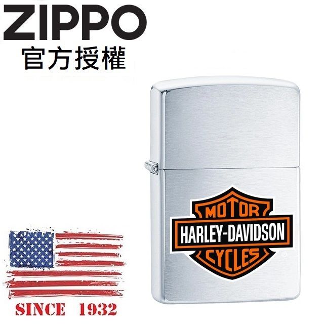 Zippo 【官方授權店】Harley-Davidson 經典哈雷徽章(銀)防風打火機