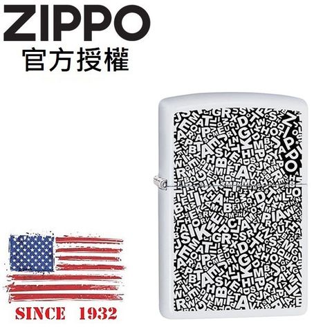 Zippo 【官方授權店】PF20 ZL Scattered Letters Design 零散字母防風打火機