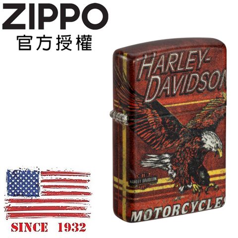 【ZIPPO官方授權店】Harley-Davidson 振翅紅鷹防風打火機