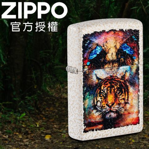 Zippo 【官方授權店】Tiger Design 絢爛繽紛孟加拉虎防風打火機