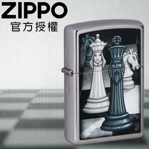 Zippo 【官方授權店】Chess Game Design 西洋棋遊戲防風打火機