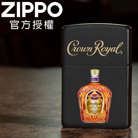 Zippo 【官方授權店】Crown RoyalR 皇冠威士忌聯名款-奢華經典防風打火機