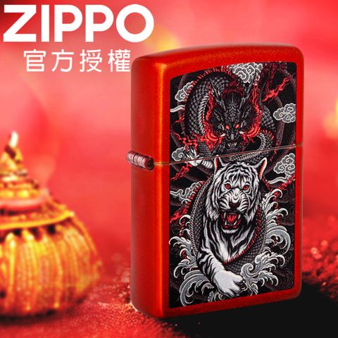 Zippo 【官方旗艦店】Dragon Tiger Design 龍虎雙煞防風打火機