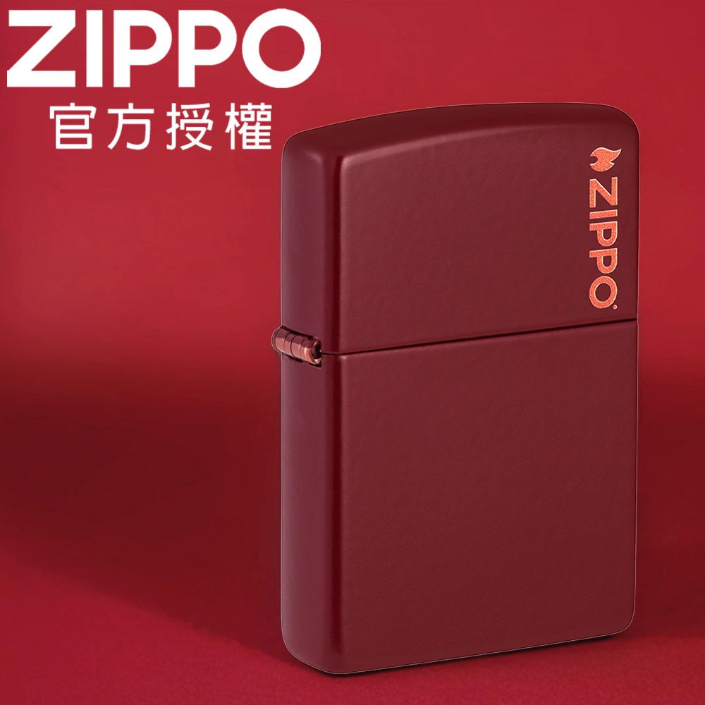 Zippo 【官方旗艦店】Classic Merlot  Logo 梅洛葡萄紅亮漆防風打火機