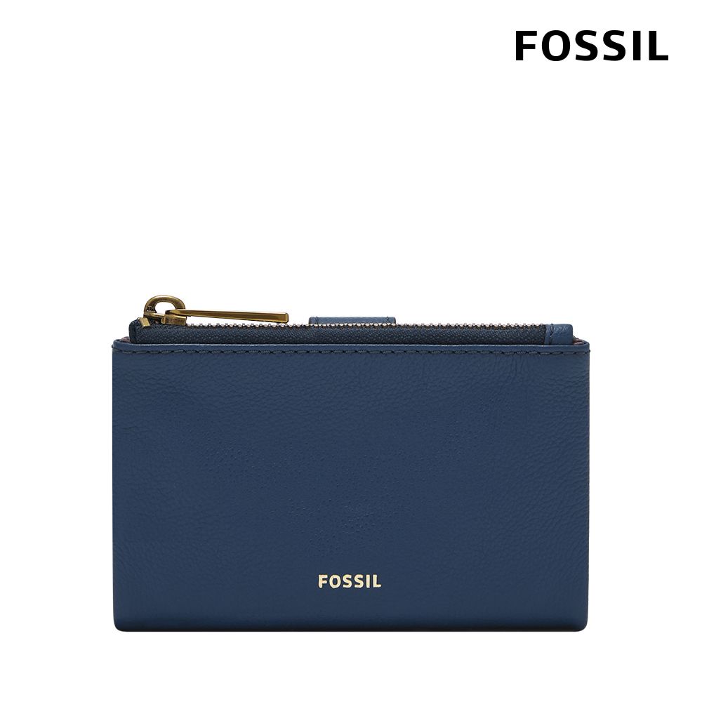 FOSSIL】Lainie 含零錢匣扣帶真皮短夾-牛仔藍SWL2061944 - PChome 24h購物