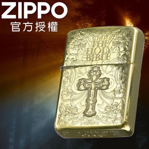 Zippo 【官方旗艦店】Bible Cross 精雕環繞-聖經十字架(加厚版)防風打火機