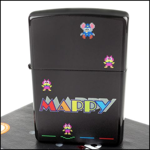 Zippo 日系~南夢宮傳奇遊戲系列-Mappy 貓捉老鼠圖案設計打火機~大型電玩/任天堂/紅白機