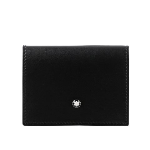 MONT BLANC Trio 軟皮系列小牛皮三折6卡名片/卡片夾(黑色) 198121