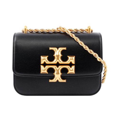 TORY BURCH Eleanor 大標誌翻蓋小款二用包(黑色) 73589 001